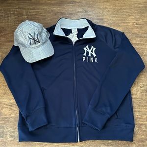 VS PINK MLB NEW YORK YANKEES TRACK JACKET *HAT NOT INCLUDED*
